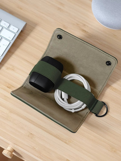 Stackers. Olive Green Compact Cable Tidy - timeframedclocks