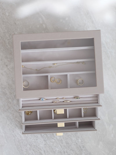 Stackers. Taupe Classic Jewellery Box - Set of 3 (with drawers) *STOCK DUE MAY* - timeframedclocks