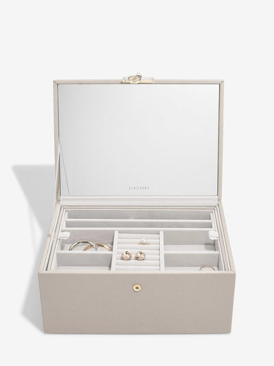 Stackers. Taupe Luxury Classic Jewellery Box *STOCK DUE MAY* - timeframedclocks