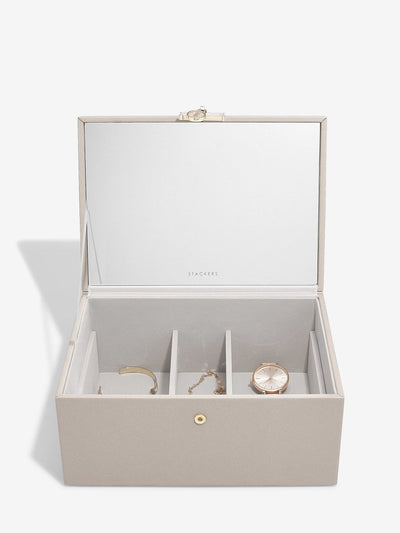 Stackers. Taupe Luxury Classic Jewellery Box *STOCK DUE MAY* - timeframedclocks