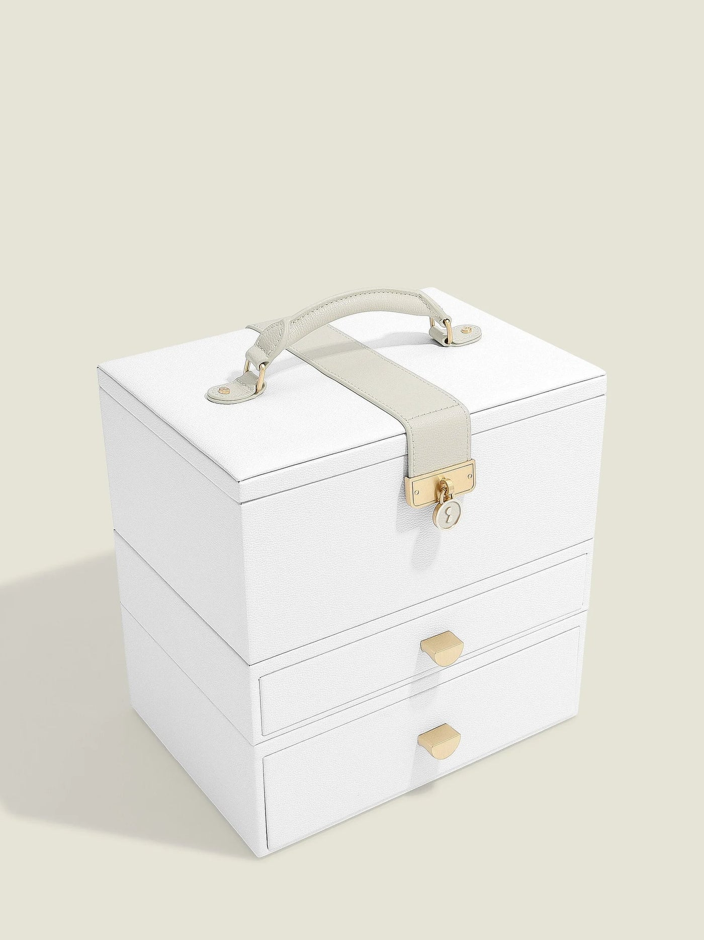 Stackers. White Pebble Luxury Classic Jewellery Box - timeframedclocks