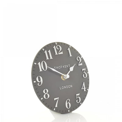 Thomas Kent London. Arabic Mantel Clock 6" (15cm) Dolphin Grey - timeframedclocks