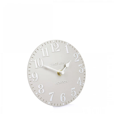 Thomas Kent London. Arabic Mantel Clock 6" (15cm) Dove Grey - timeframedclocks