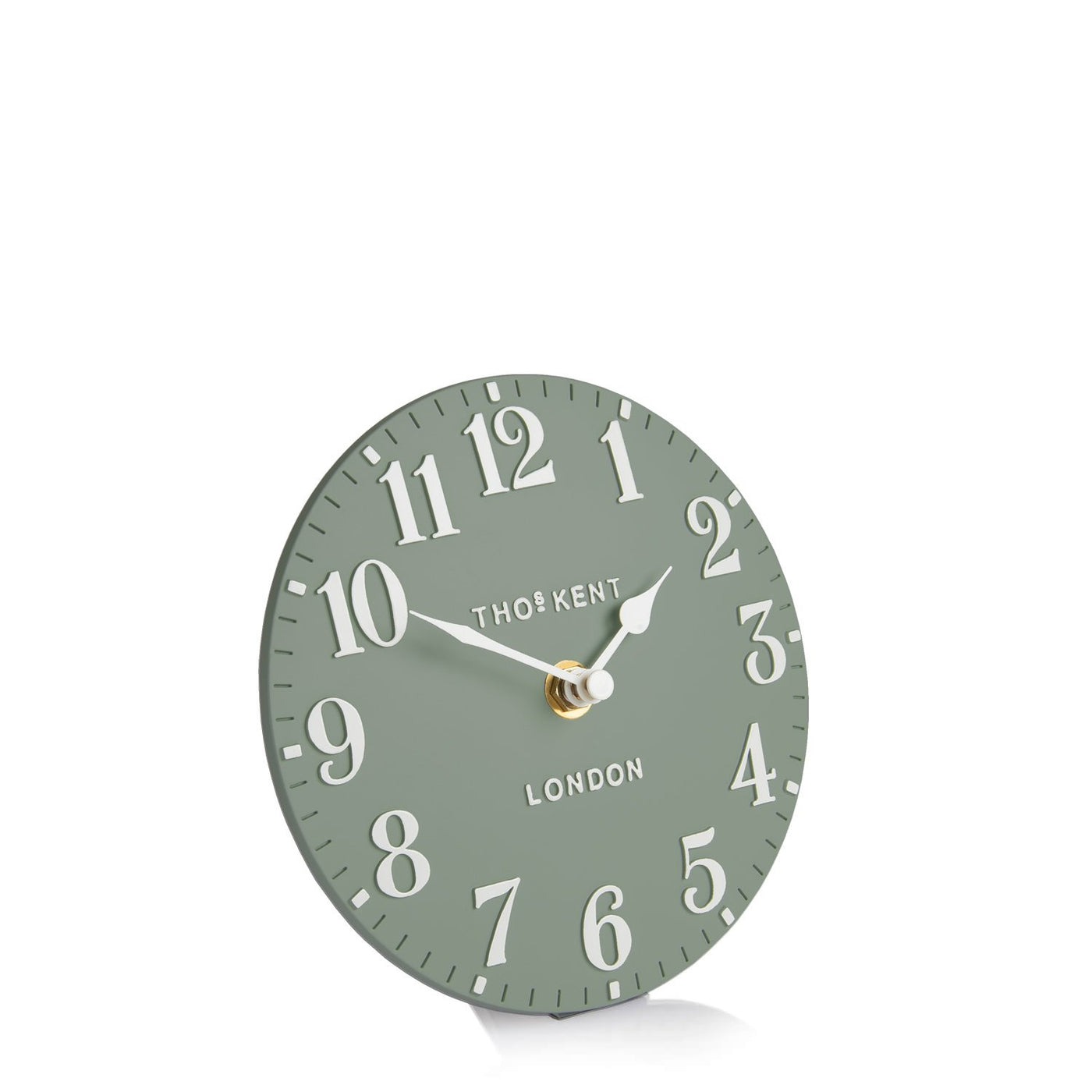 Thomas Kent London. Arabic Mantel Clock 6" (15cm) Seagrass - timeframedclocks