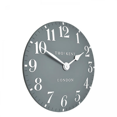 Thomas Kent London. Arabic Wall Clock 12" (31cm) Flax Blue - timeframedclocks