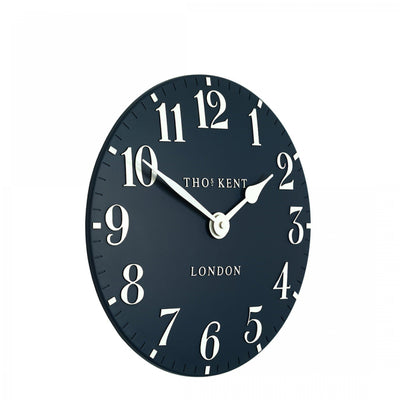 Thomas Kent London. Arabic Wall Clock 12" (31cm) Ink Blue - timeframedclocks
