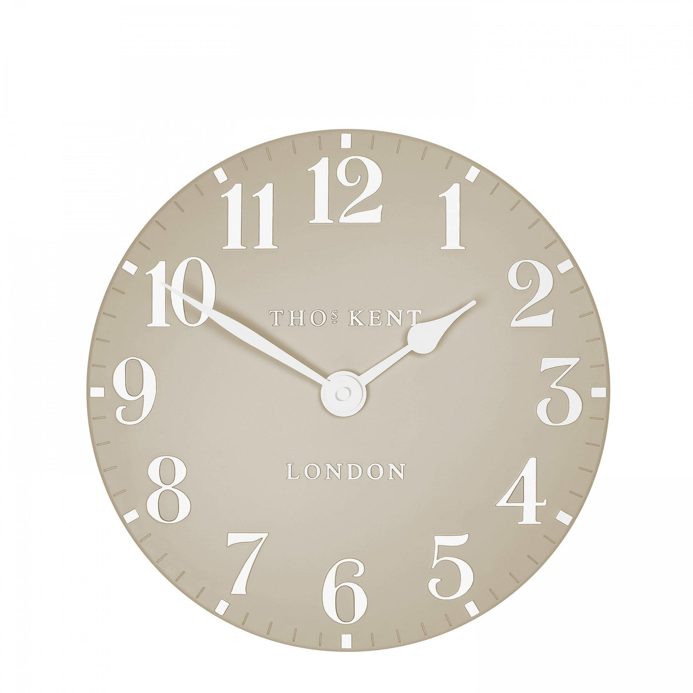 Thomas Kent London. Arabic Wall Clock 12" (31cm) Sand - timeframedclocks