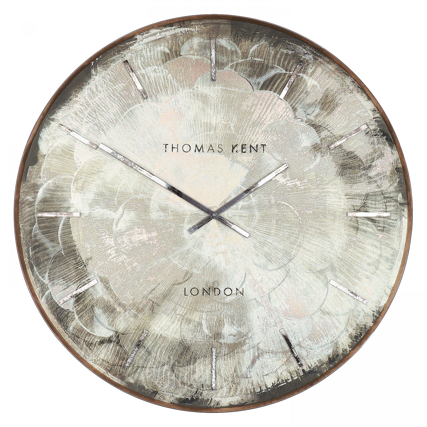 Thomas Kent London. Charleston Wall Clock Grey Silver - timeframedclocks