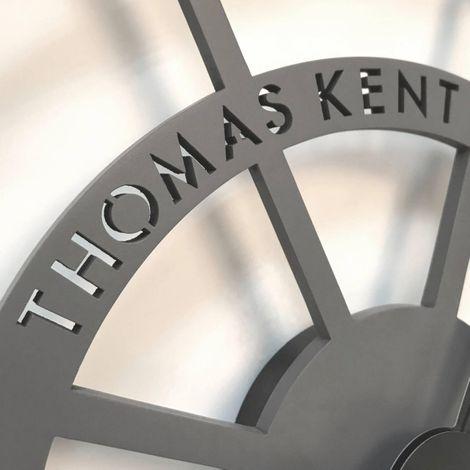 Thomas Kent London. Evening Star Skeleton Wall Clock 24" (61cm) Silver & Grey - timeframedclocks