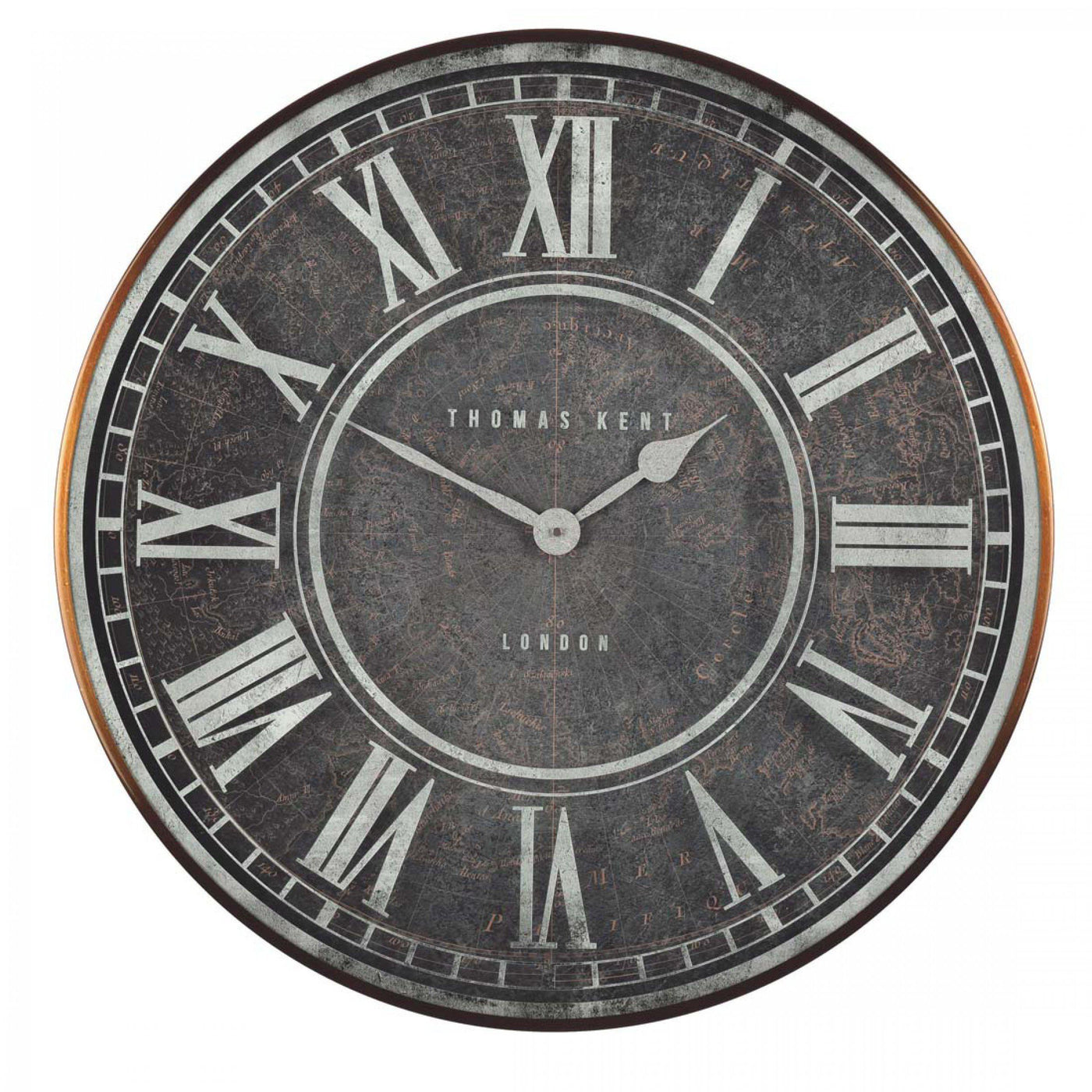 Thomas Kent London. Florentine Star Antica Wall Clock 21" (53cm) Antica Graphite - timeframedclocks