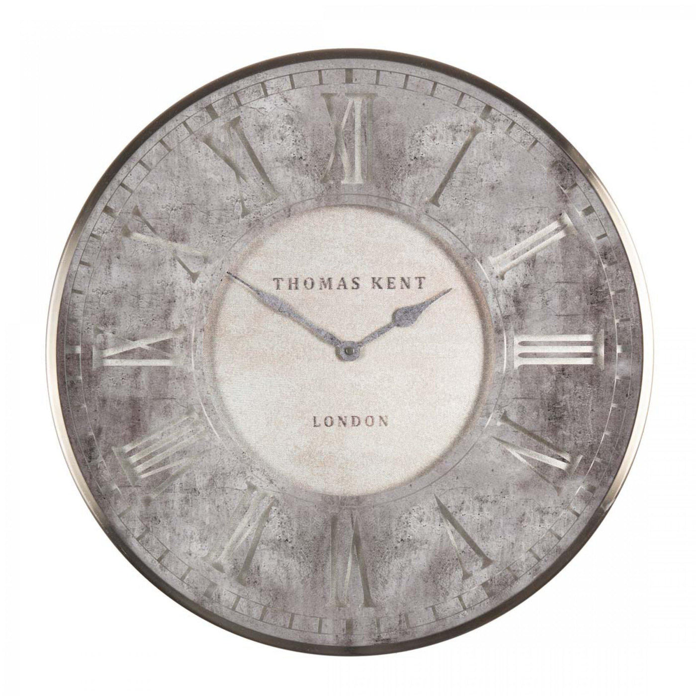 Thomas Kent London. Florentine Star Silvern Wall Clock 21" (53cm) Silver *STOCK DUE MARCH* - timeframedclocks