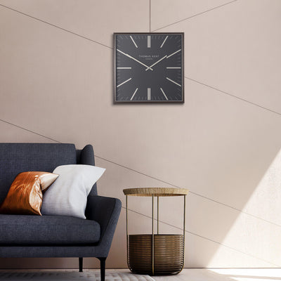 Thomas Kent London. Garrick Wall Clock 24" (61cm) Graphite - timeframedclocks