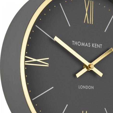 Thomas Kent London. Hampton Wall Clock 10" (26 cm) Charcoal Grey - timeframedclocks
