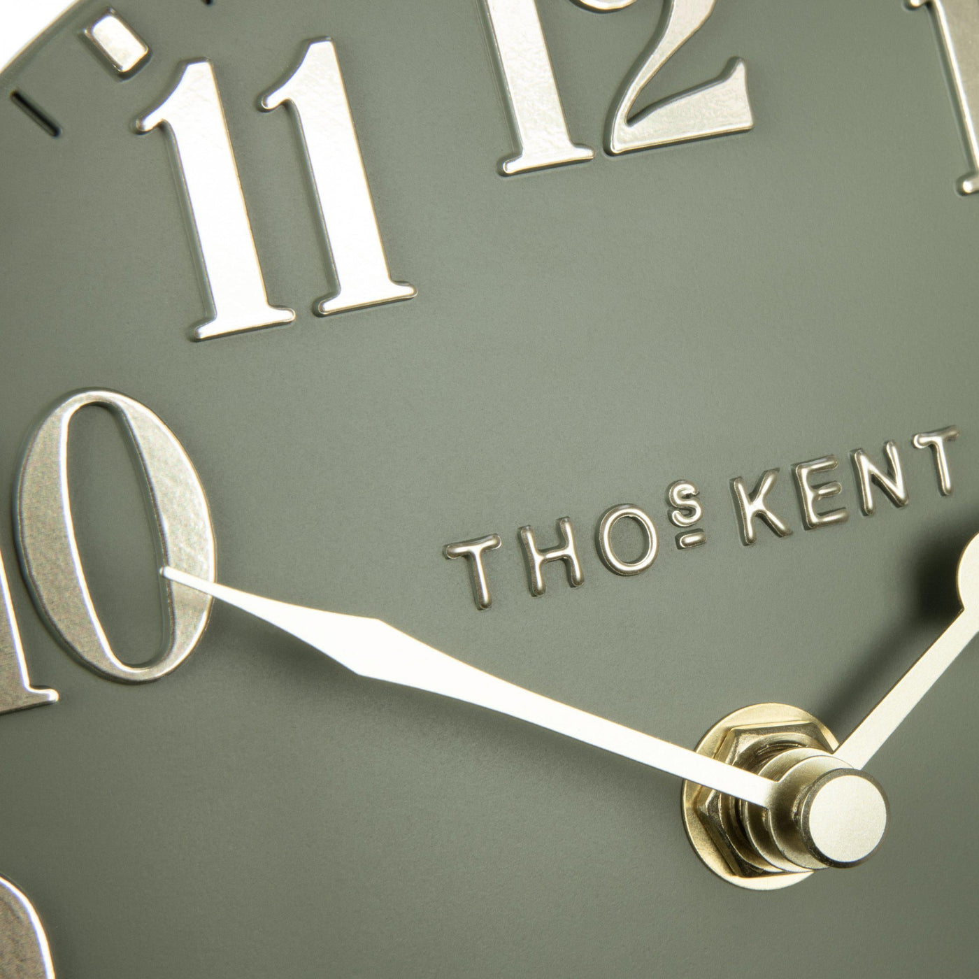 Thomas Kent London. Arabic Mantel Clock 6" (15cm) Lichen - timeframedclocks