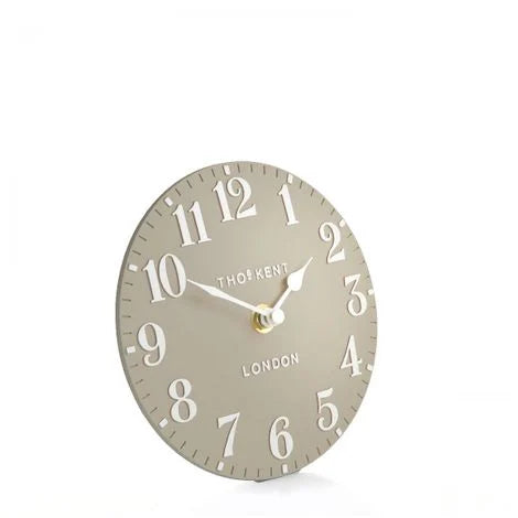 Thomas Kent London. Arabic Mantel Clock 6" (15cm) Sand *STOCK DUE OCT* - timeframedclocks