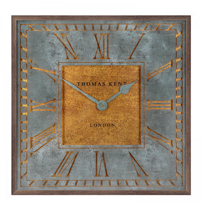 Thomas Kent London. Florentine Square Wall Clock Gold - timeframedclocks