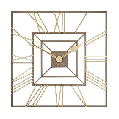 Thomas Kent London. Summer House Outdoor/Indoor Wall Clock Square Taupe - timeframedclocks
