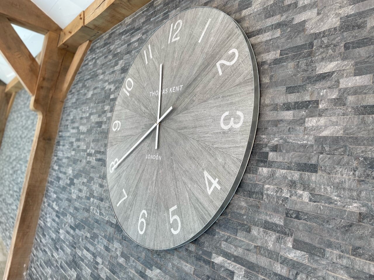 Thomas Kent London. Wharf Wall Clock 45" (114cm) Limestone - timeframedclocks