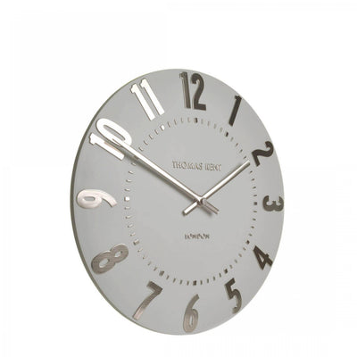 Thomas Kent London. Mulberry Wall Clock 12" (30cm) Silver Cloud - timeframedclocks