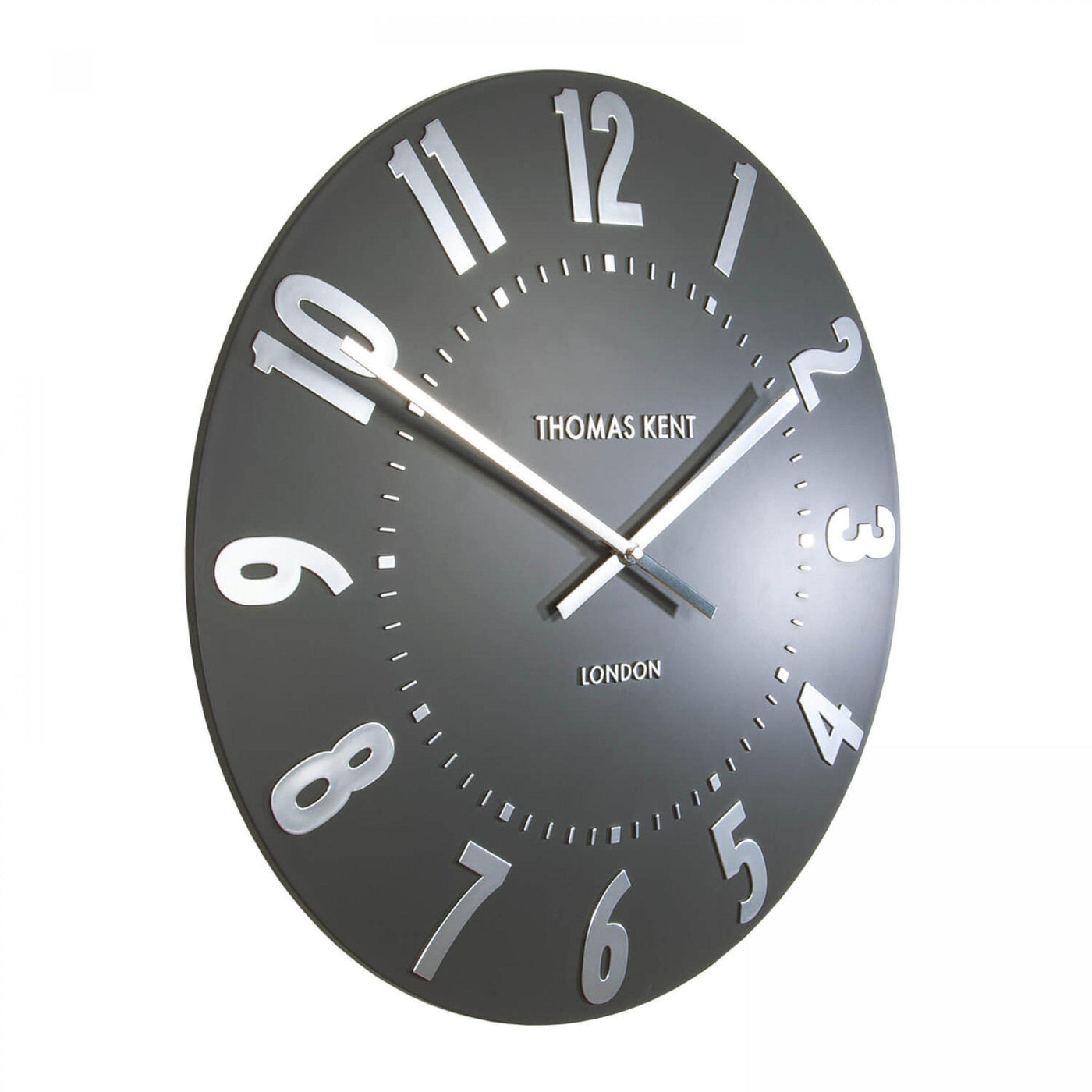 Thomas Kent London. Mulberry Wall Clock 20" (51cm) Graphite Silver *STOCK DUE MARCH* - timeframedclocks