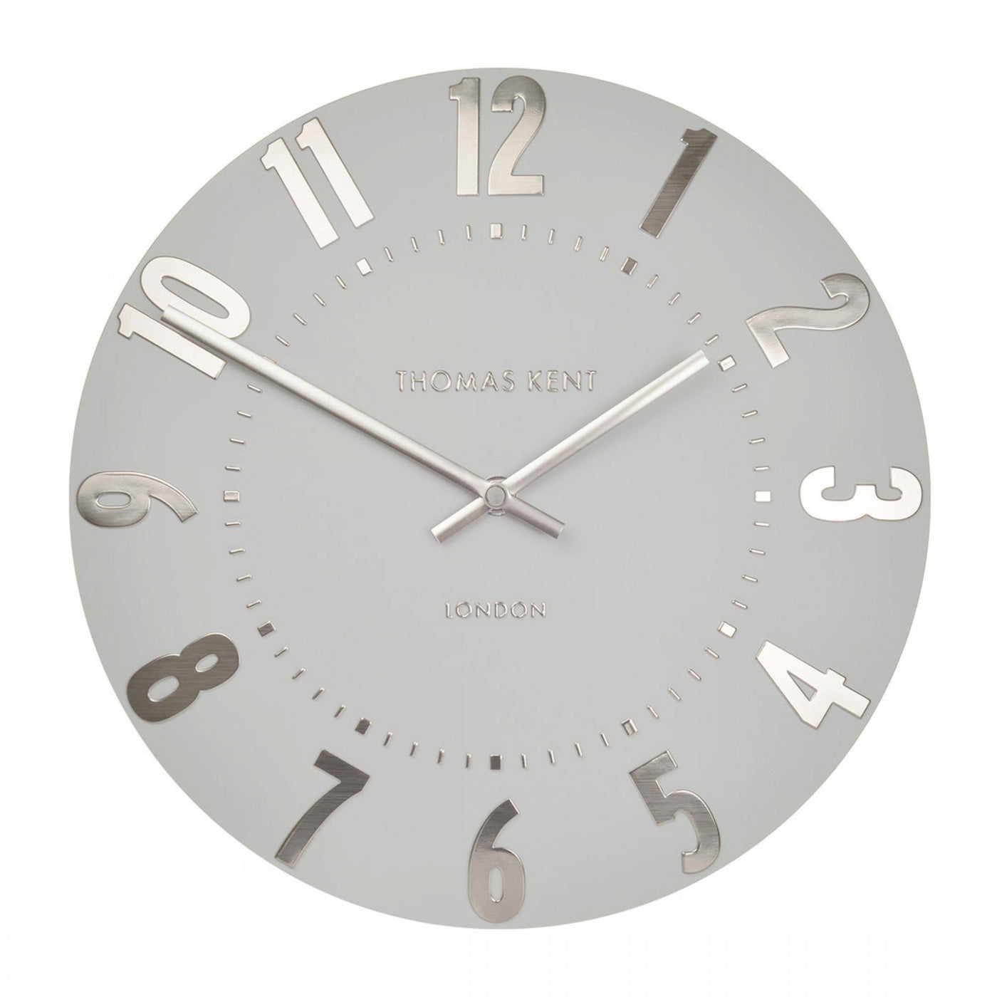 Thomas Kent London. Mulberry Wall Clock 20" (51cm) Silver Cloud - timeframedclocks