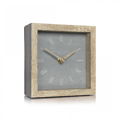 Thomas Kent London. Nordic Mantel Clock Cement Grey - timeframedclocks