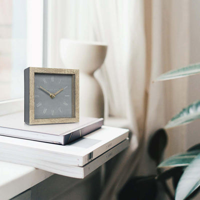 Thomas Kent London. Nordic Mantel Clock Cement Grey - timeframedclocks