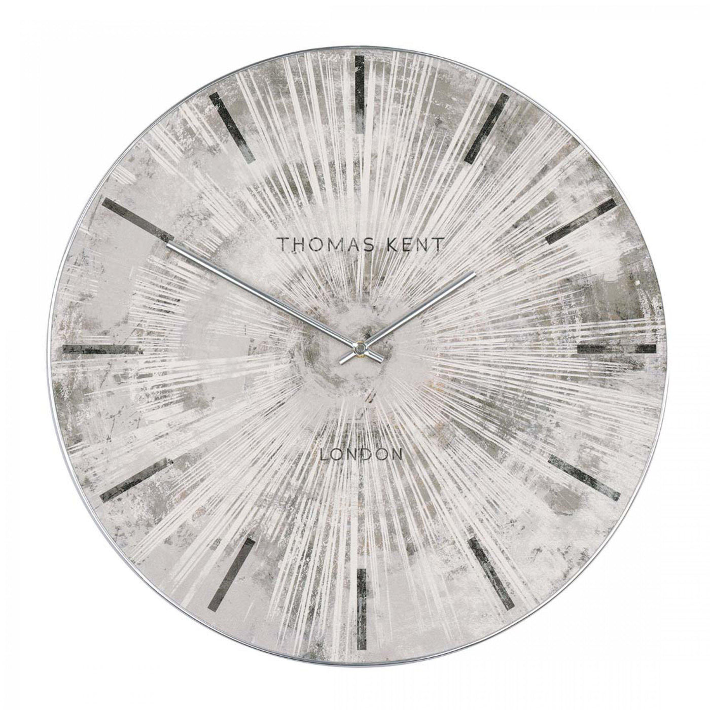 Thomas Kent London. Starburst Wall Clock 36" (92cm) Silver *STOCK DUE DEC* - timeframedclocks