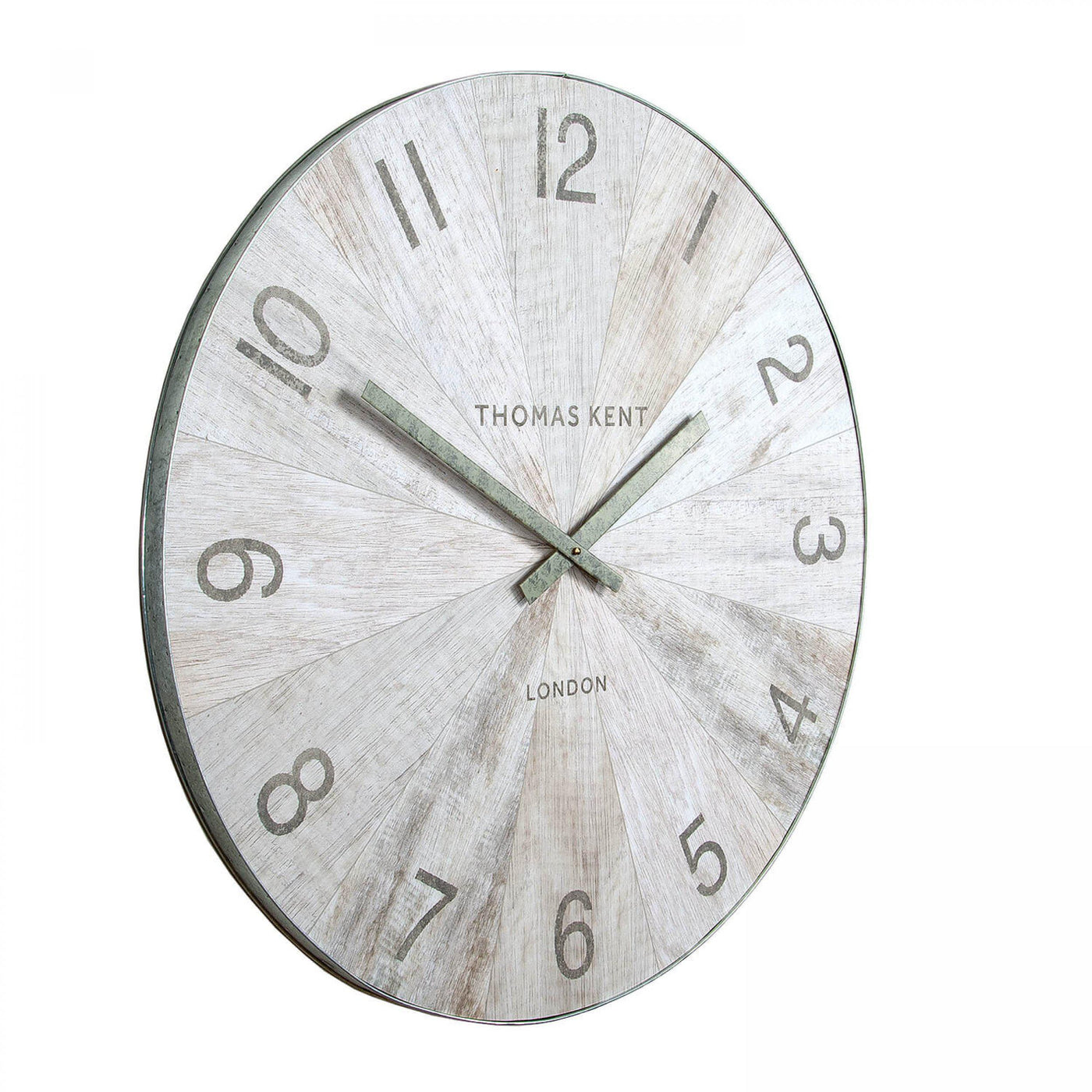 Thomas Kent London. Wharf Wall Clock 45" (114cm) Pickled Oak - timeframedclocks